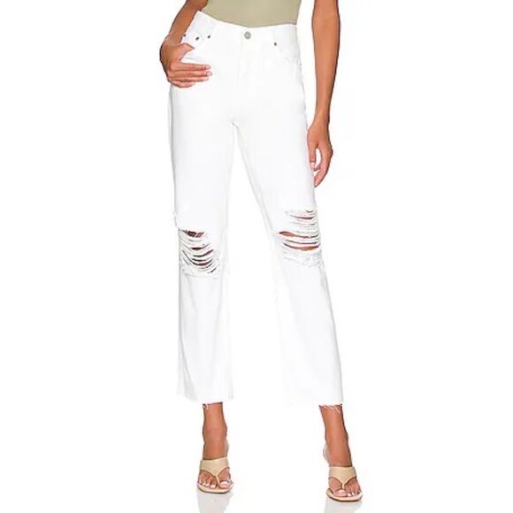Rails White Denim Jeans Atwater Blanche Distressed Slouchy Straight Size 25 - Picture 1 of 11